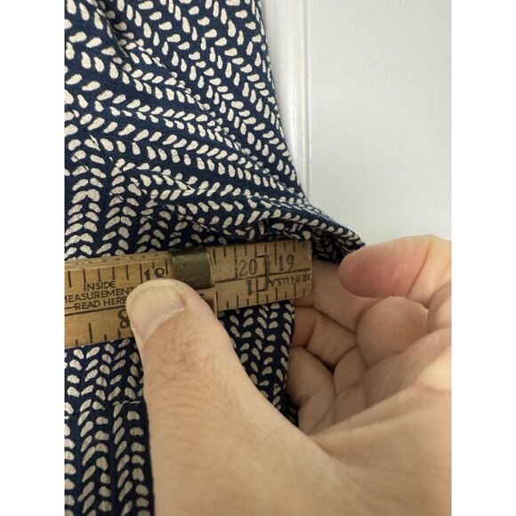 L.L Bean Blue Textured Organic Cotton Boxy Nautical Blouse Women’s Size Small - Picture 11 of 11